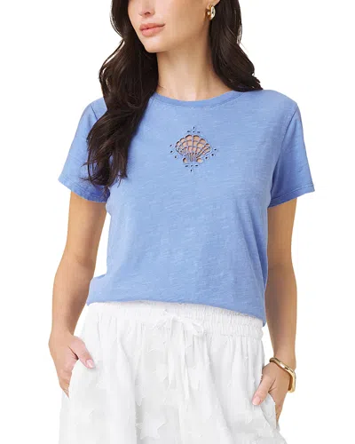 Splendid Seashell Embellished Tee In Multi