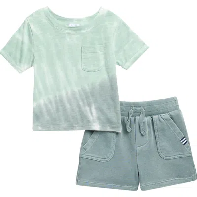 Splendid Babies'  Seaweed Tie Dye Pocket T-shirt & Shorts Set In Blue