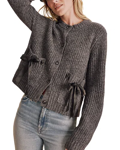 Splendid Selena Satin Tie Cardigan In Green