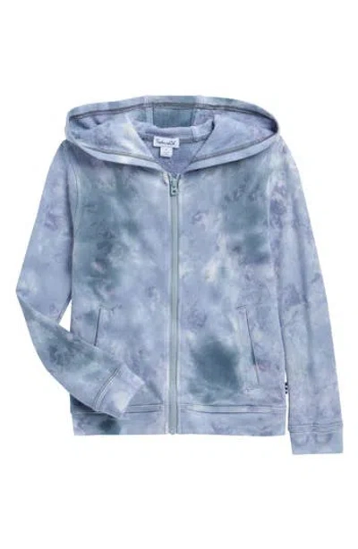 Splendid Kids'  Shadow Wash Zip Up Hoodie In Blue