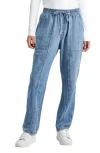 Splendid Shay Tie Waist Chambray Pants In Indigo