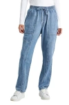 Splendid Shay Tie Waist Chambray Pants In Indigo