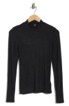 Splendid Shimmer Mock Neck Sweater In Black