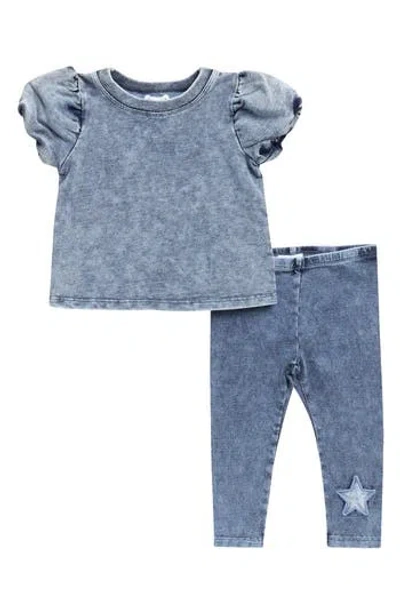 Splendid Babies'  Shining Star Top & Leggings Set In Blue