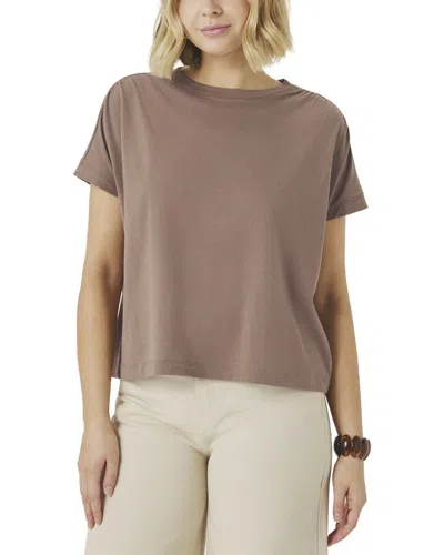 Splendid Shirred T-shirt In Wic-wicker