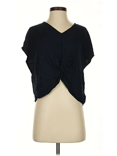 Pre-owned Splendid Short Sleeve Blouse In Black