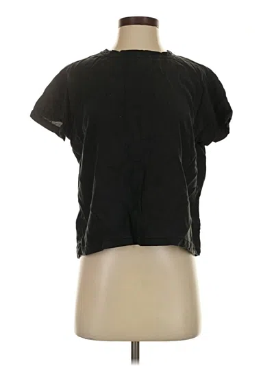 Pre-owned Splendid Short Sleeve Blouse In Black