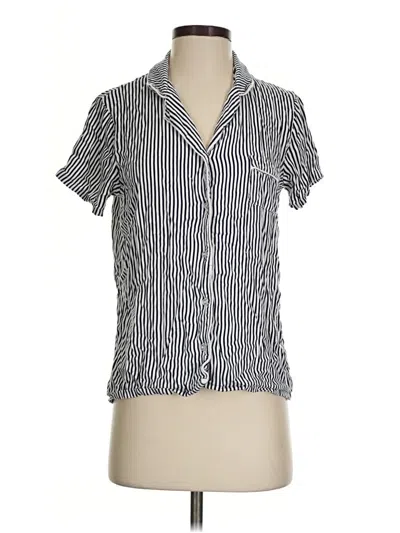 Pre-owned Splendid Short Sleeve Blouse In Black