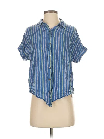 Pre-owned Splendid Short Sleeve Blouse In Blue
