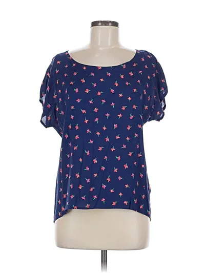 Pre-owned Splendid Short Sleeve Blouse In Blue