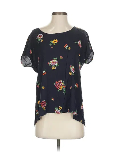Pre-owned Splendid Short Sleeve Blouse In Blue