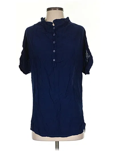 Pre-owned Splendid Short Sleeve Blouse In Blue