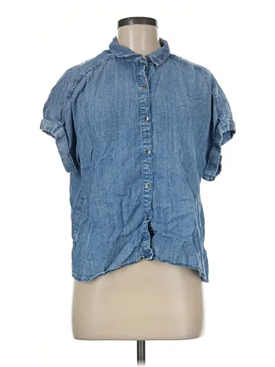 Pre-owned Splendid Short Sleeve Blouse In Blue