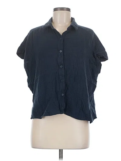 Pre-owned Splendid Short Sleeve Blouse In Blue