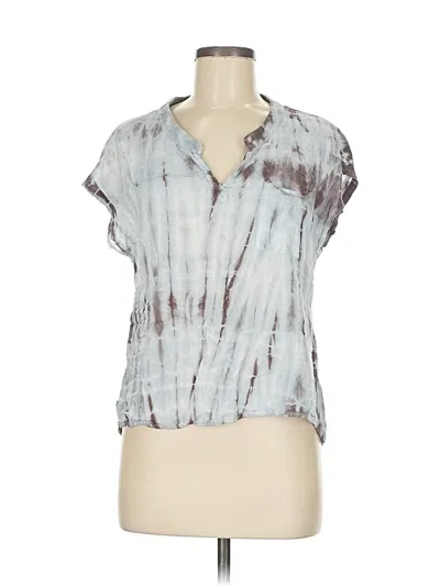 Pre-owned Splendid Short Sleeve Blouse In Gray