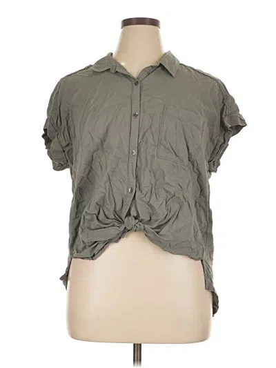 Pre-owned Splendid Short Sleeve Blouse In Gray