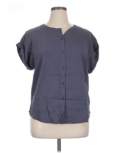 Pre-owned Splendid Short Sleeve Blouse In Gray