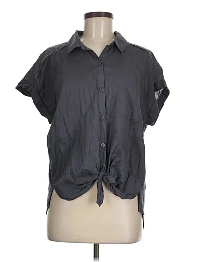 Pre-owned Splendid Short Sleeve Blouse In Gray