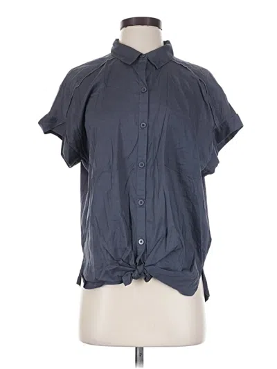 Pre-owned Splendid Short Sleeve Blouse In Gray