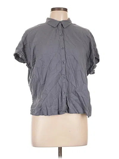 Pre-owned Splendid Short Sleeve Blouse In Gray