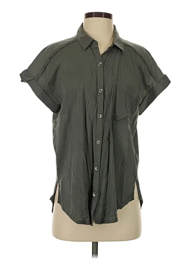 Pre-owned Splendid Short Sleeve Blouse In Gray