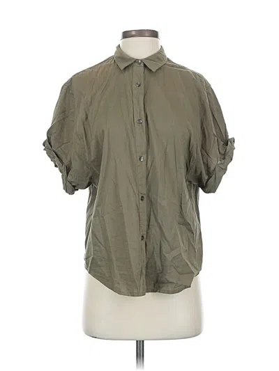 Pre-owned Splendid Short Sleeve Blouse In Green