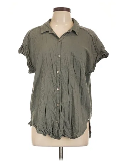 Pre-owned Splendid Short Sleeve Blouse In Green
