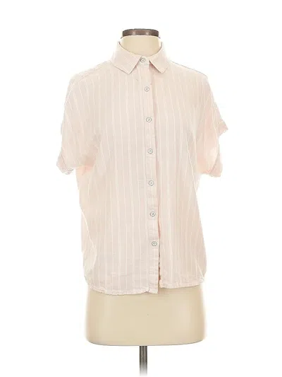 Pre-owned Splendid Short Sleeve Blouse In Ivory