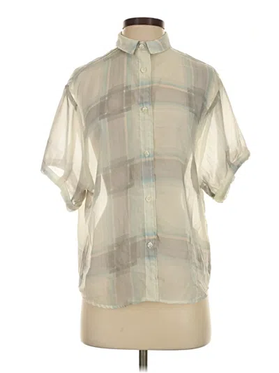 Pre-owned Splendid Short Sleeve Blouse In Ivory