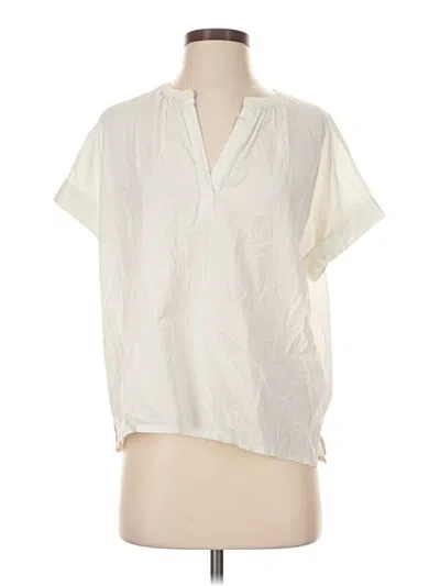 Pre-owned Splendid Short Sleeve Blouse In Ivory