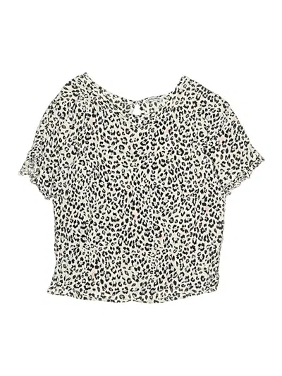Pre-owned Splendid Kids' Short Sleeve Blouse In Ivory