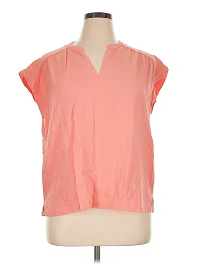 Pre-owned Splendid Short Sleeve Blouse In Orange
