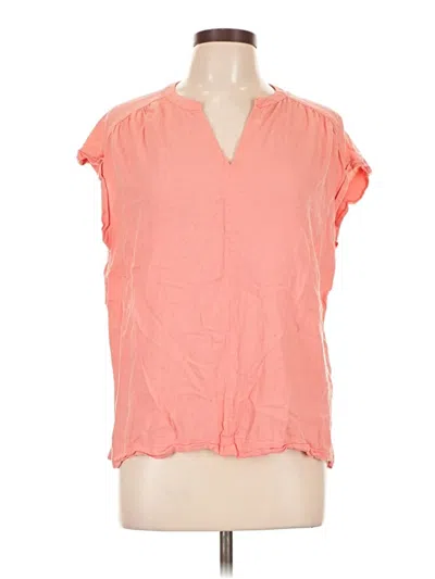 Pre-owned Splendid Short Sleeve Blouse In Orange