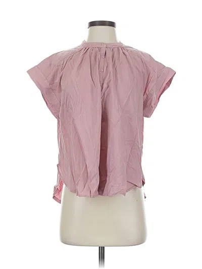 Pre-owned Splendid Short Sleeve Blouse In Pink