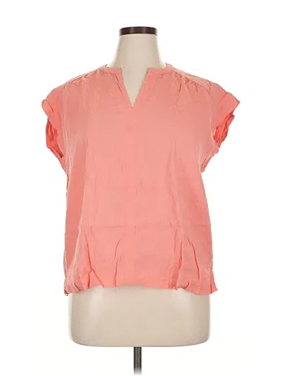 Pre-owned Splendid Short Sleeve Blouse In Pink
