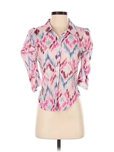 Pre-owned Splendid Short Sleeve Blouse In Pink