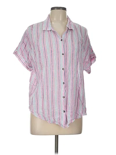Pre-owned Splendid Short Sleeve Blouse In Pink
