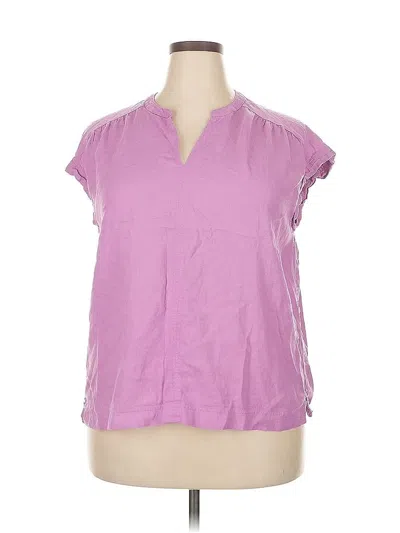 Pre-owned Splendid Short Sleeve Blouse In Purple