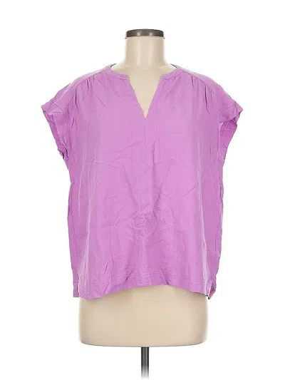 Pre-owned Splendid Short Sleeve Blouse In Purple