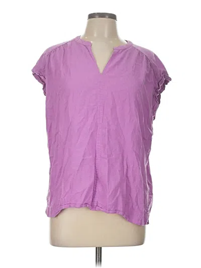Pre-owned Splendid Short Sleeve Blouse In Purple