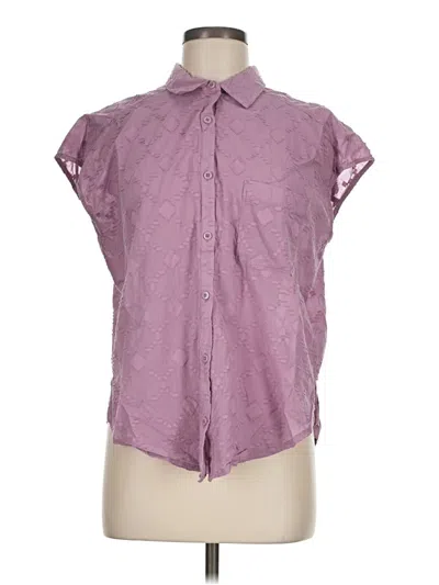 Pre-owned Splendid Short Sleeve Blouse In Purple
