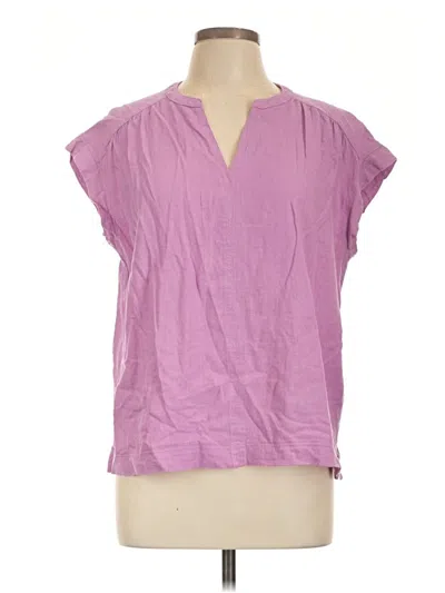 Pre-owned Splendid Short Sleeve Blouse In Purple