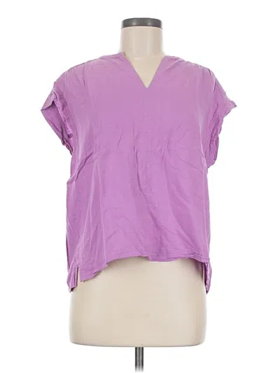 Pre-owned Splendid Short Sleeve Blouse In Purple