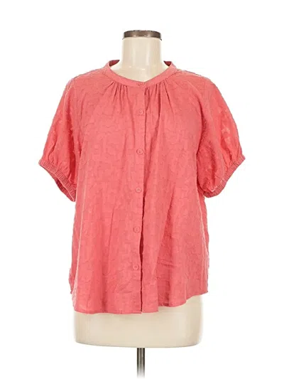 Pre-owned Splendid Short Sleeve Blouse In Red
