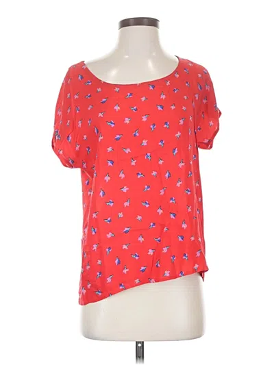 Pre-owned Splendid Short Sleeve Blouse In Red