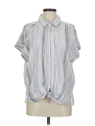 Pre-owned Splendid Short Sleeve Blouse In Silver
