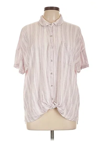 Pre-owned Splendid Short Sleeve Blouse In Silver