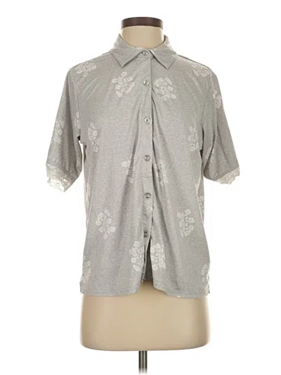 Pre-owned Splendid Short Sleeve Blouse In Silver