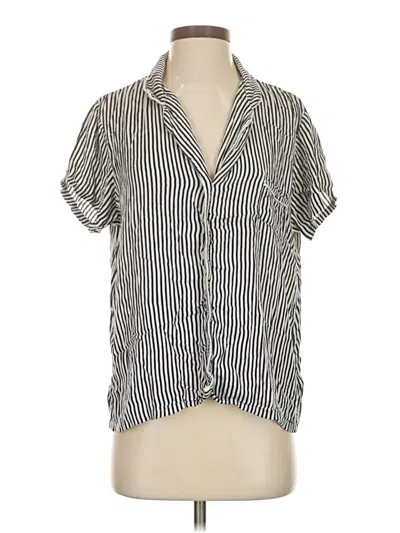 Pre-owned Splendid Short Sleeve Blouse In Silver