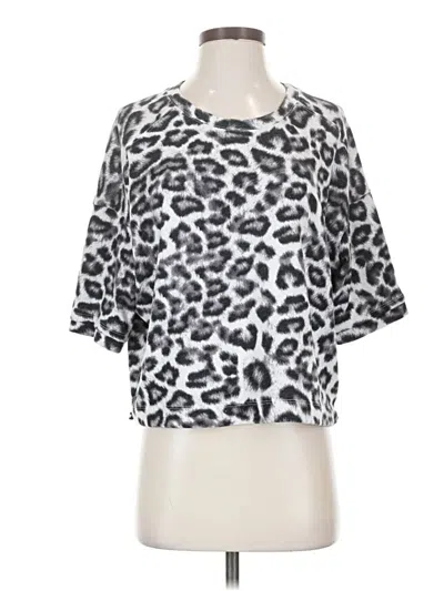 Pre-owned Splendid Short Sleeve Blouse In Silver
